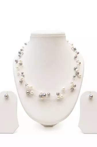 Real pearls designer necklace set