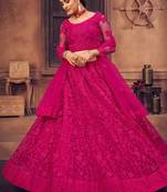 Embroidered Thread Work Semi-Stitched Lehenga & Unstitched Blouse With Dupatta