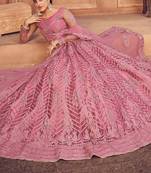 Embroidered Thread Work Semi-Stitched Lehenga & Unstitched Blouse With Dupatta