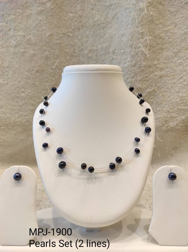 Real pearls designer necklace set