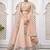 Light Peach Art Silk A Line Lehenga With Mirror Embroidered Work For Women's Bridal Choli