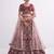 Maroon Cording Thread Sequins Embroidered With Zari Work Net Semi Stitched Party Wear Wedding Bridal Lehenga Choli