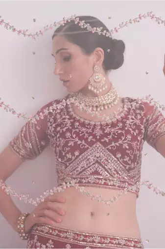 Maroon Cording Thread Sequins Embroidered With Zari Work Net Semi Stitched Party Wear Wedding Bridal Lehenga Choli