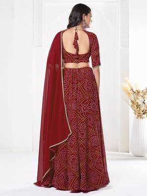 Printed Semi-Stitched Lehenga & Unstitched Blouse With Dupatta 3