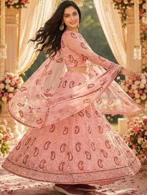 Embroidered Ready to Wear Lehenga & Unstitched Blouse With Dupatta 2