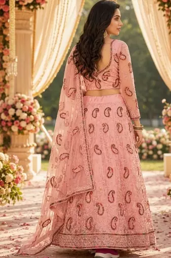 Embroidered Ready to Wear Lehenga & Unstitched Blouse With Dupatta
