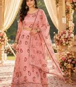 Embroidered Ready to Wear Lehenga & Unstitched Blouse With Dupatta