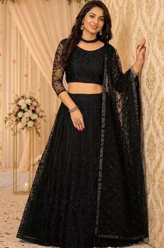 Embroidered Ready to Wear Lehenga & Unstitched Blouse With Dupatta