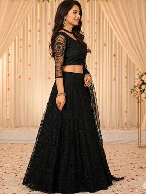Embroidered Ready to Wear Lehenga & Unstitched Blouse With Dupatta 4
