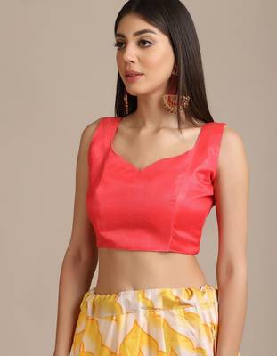 White & Red Printed Semi-Stitched Lehenga & Unstitched Blouse With Dupatta 2