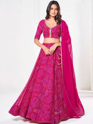 Printed Ready to Wear Lehenga & Unstitched Blouse With Dupatta 1