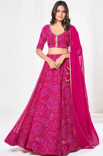 Printed Ready to Wear Lehenga & Unstitched Blouse With Dupatta