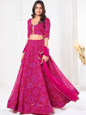 Printed Ready to Wear Lehenga & Unstitched Blouse With Dupatta 3