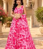 Printed Ready to Wear Lehenga & Unstitched Blouse With Dupatta