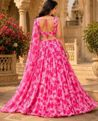 Printed Ready to Wear Lehenga & Unstitched Blouse With Dupatta 2
