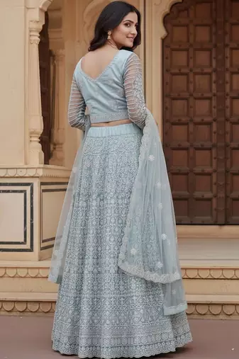 Embroidered Thread Work Ready to Wear Lehenga & Blouse With Dupatta