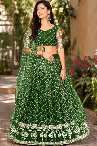 Embroidered Ready to Wear Lehenga & Unstitched Blouse With Dupatta