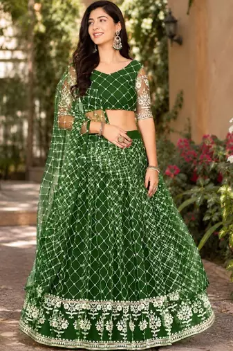 Embroidered Ready to Wear Lehenga & Unstitched Blouse With Dupatta