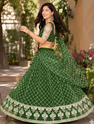 Embroidered Ready to Wear Lehenga & Unstitched Blouse With Dupatta 3