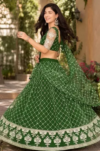 Embroidered Ready to Wear Lehenga & Unstitched Blouse With Dupatta