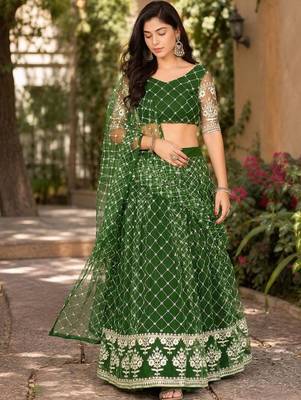 Embroidered Ready to Wear Lehenga & Unstitched Blouse With Dupatta 4