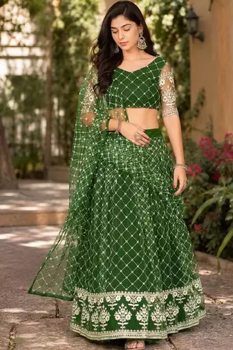 Embroidered Ready to Wear Lehenga & Unstitched Blouse With Dupatta