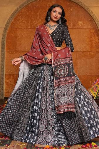 Printed Ready to Wear Lehenga & Blouse With Dupatta