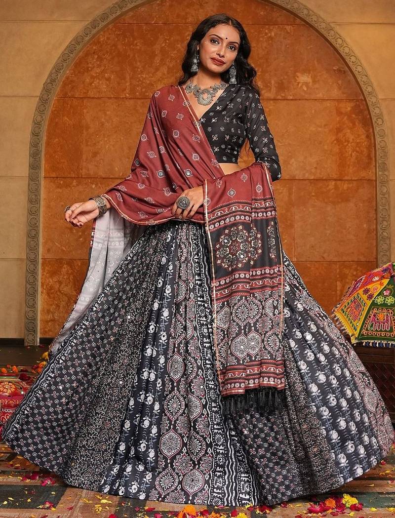 Printed Ready to Wear Lehenga & Blouse With Dupatta