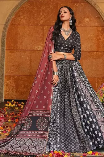 Printed Ready to Wear Lehenga & Blouse With Dupatta