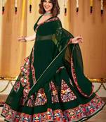 Embroidered Thread Work Semi-Stitched Lehenga & Blouse With Dupatta