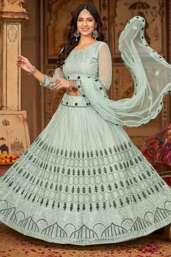 Embroidered Ready to Wear Lehenga & Unstitched Blouse With Dupatta