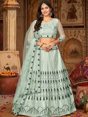 Embroidered Ready to Wear Lehenga & Unstitched Blouse With Dupatta 3