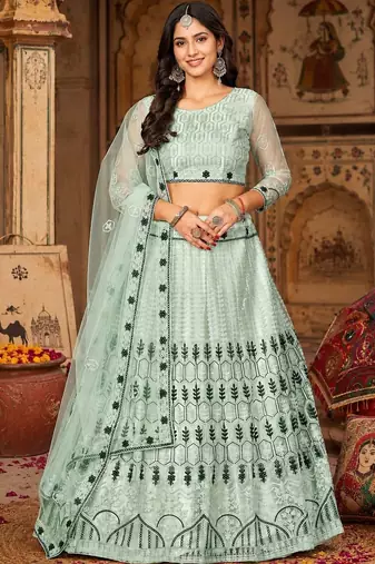Embroidered Ready to Wear Lehenga & Unstitched Blouse With Dupatta