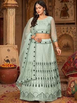 Embroidered Ready to Wear Lehenga & Unstitched Blouse With Dupatta 4