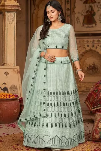 Embroidered Ready to Wear Lehenga & Unstitched Blouse With Dupatta