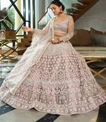 Embroidered Sequinned Semi-Stitched Lehenga & Unstitched Blouse With Dupatta