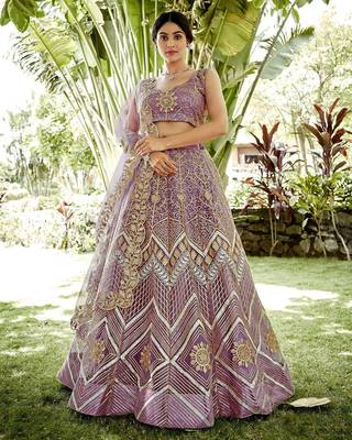 Embroidered Semi-Stitched Lehenga & Unstitched Blouse With Dupatta 1