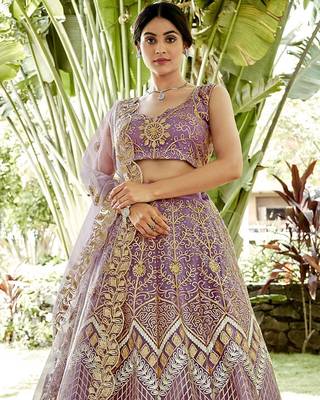 Embroidered Semi-Stitched Lehenga & Unstitched Blouse With Dupatta 2