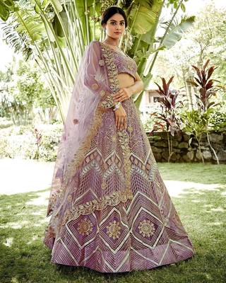 Embroidered Semi-Stitched Lehenga & Unstitched Blouse With Dupatta 3