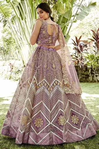 Embroidered Semi-Stitched Lehenga & Unstitched Blouse With Dupatta