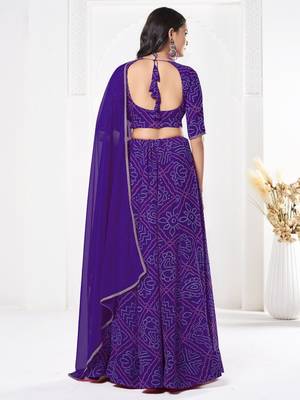 Printed Semi-Stitched Lehenga & Unstitched Blouse With Dupatta 3