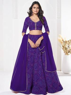 Printed Semi-Stitched Lehenga & Unstitched Blouse With Dupatta 4