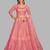 Pink Embroidered Thread Work Semi-Stitched Lehenga & Unstitched Blouse With Dupatta