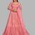Pink Embroidered Thread Work Semi-Stitched Lehenga & Unstitched Blouse With Dupatta