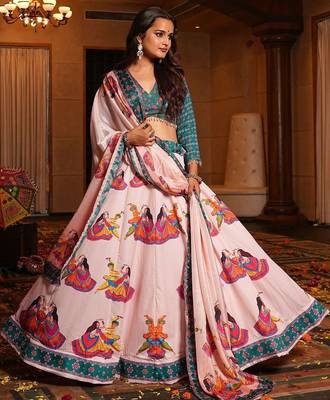 Printed Ready to Wear Lehenga & Blouse With Dupatta 1