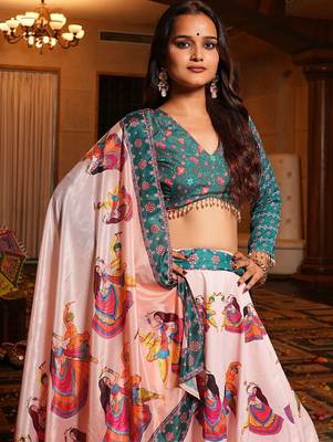 Printed Ready to Wear Lehenga & Blouse With Dupatta 4