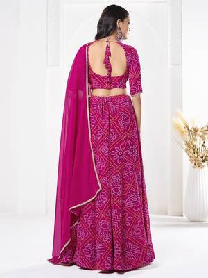 Printed Semi-Stitched Lehenga & Unstitched Blouse With Dupatta 3