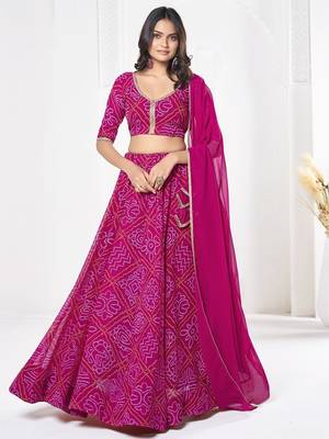 Printed Semi-Stitched Lehenga & Unstitched Blouse With Dupatta 4