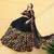 Embroidered Mirror Work Semi-Stitched Lehenga & Blouse With Dupatta