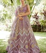 Embroidered Semi-Stitched Lehenga & Blouse With Dupatta